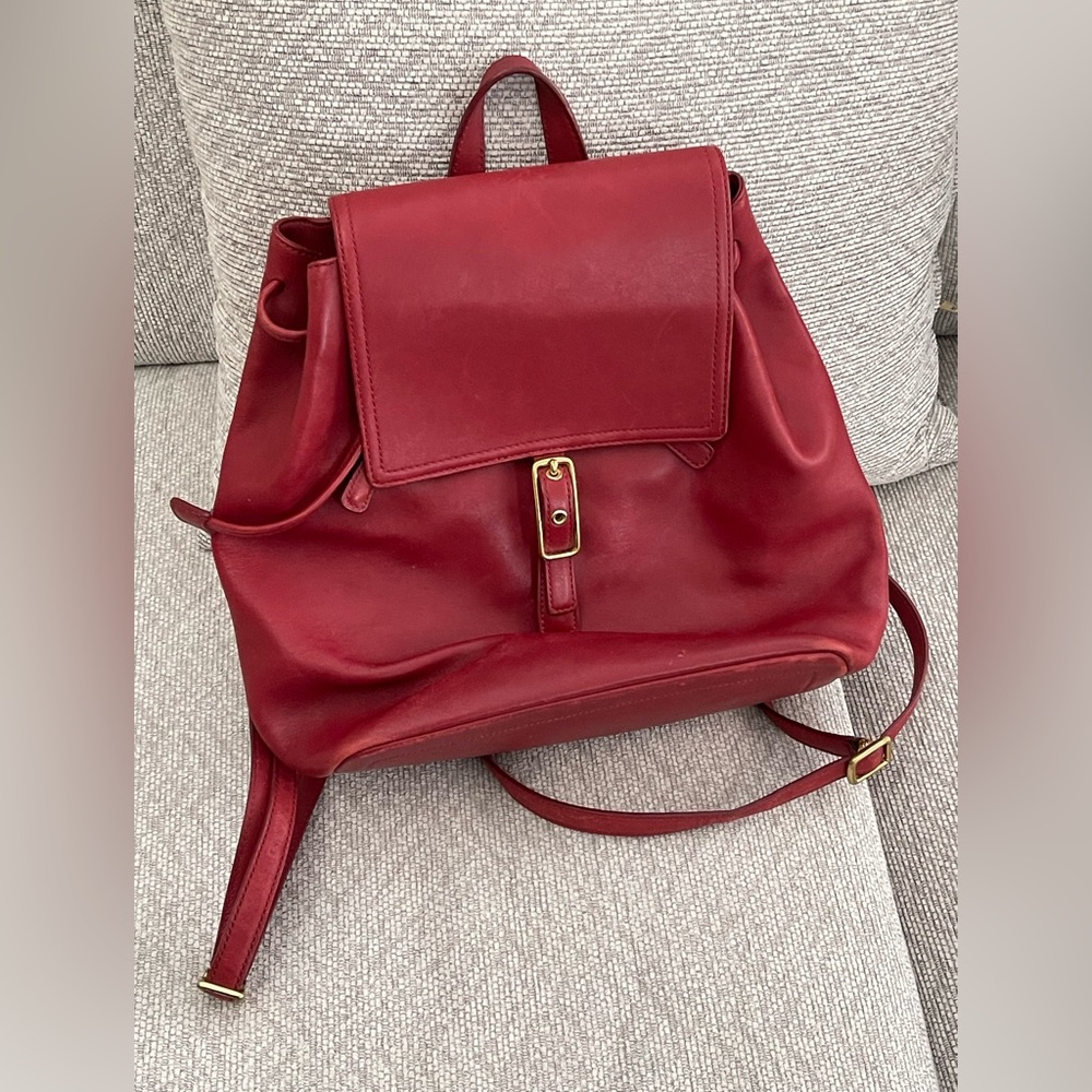 Vintage COACH Legacy West Red Leather Backpack Style 9827
